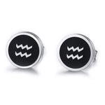 Boucles d'Oreilles 'Symbole Zodiacal' en Acier Inoxydable