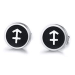 Boucles d'Oreilles 'Symbole Zodiacal' en Acier Inoxydable