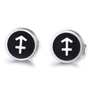 Boucles d'Oreilles 'Symbole Zodiacal' en Acier Inoxydable