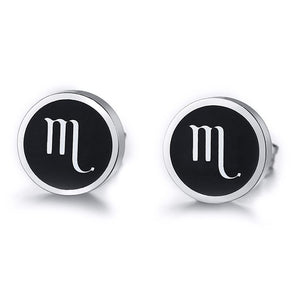 Boucles d'Oreilles 'Symbole Zodiacal' en Acier Inoxydable