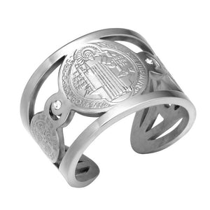 Bague avec Médaille de Saint Benoît - Protection