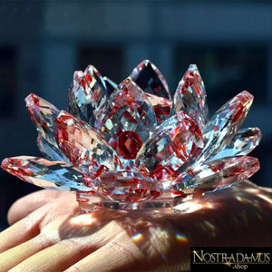 Fleur de Lotus en Cristal - 8 couleurs disponibles - Rouge - Figurines et Miniatures