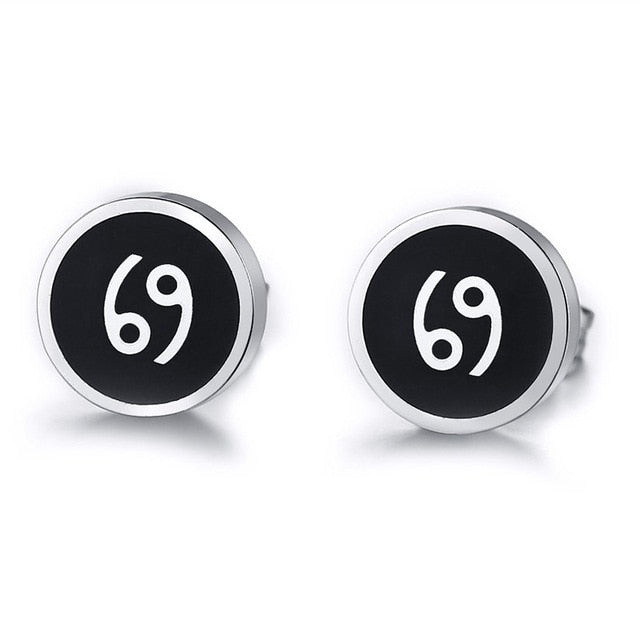 Boucles d'Oreilles 'Symbole Zodiacal' en Acier Inoxydable