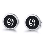 Boucles d'Oreilles 'Symbole Zodiacal' en Acier Inoxydable