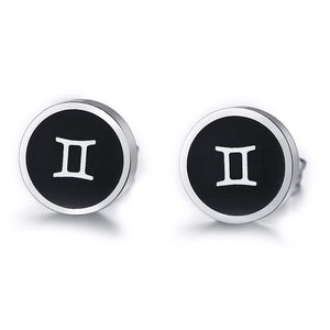 Boucles d'Oreilles 'Symbole Zodiacal' en Acier Inoxydable
