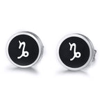 Boucles d'Oreilles 'Symbole Zodiacal' en Acier Inoxydable