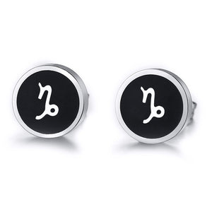 Boucles d'Oreilles 'Symbole Zodiacal' en Acier Inoxydable