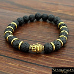 Bracelet Bouddha en Pierre de Lave - Or - Charme Bracelets