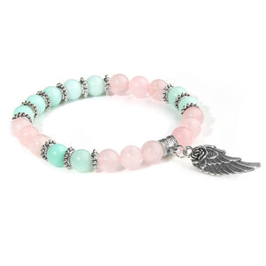 Bracelet 'Présence Angélique' - Quartz Rose & Amazonite