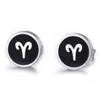 Boucles d'Oreilles 'Symbole Zodiacal' en Acier Inoxydable