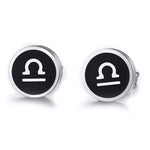 Boucles d'Oreilles 'Symbole Zodiacal' en Acier Inoxydable