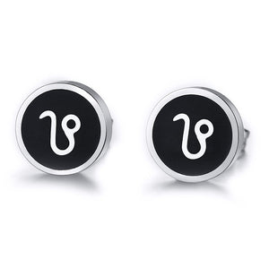 Boucles d'Oreilles 'Symbole Zodiacal' en Acier Inoxydable