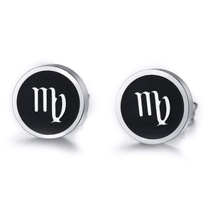 Boucles d'Oreilles 'Symbole Zodiacal' en Acier Inoxydable