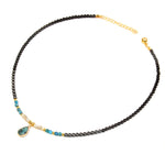 Collier Onyx, Hématite & Apatite - Ancrage & Apaisement