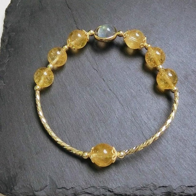 Bracelet d'Abondance Financière - Citrine & Argent